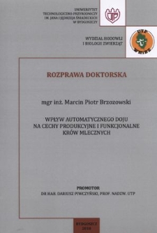 Wpływ automatycznego doju na cechy produkcyjne i funkcjonalne krów mlecznych