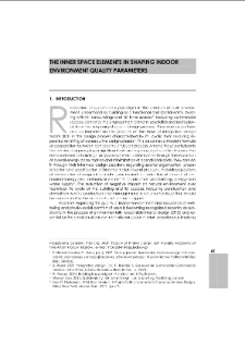 The inner space elements in shaping indoor environment quality parameters