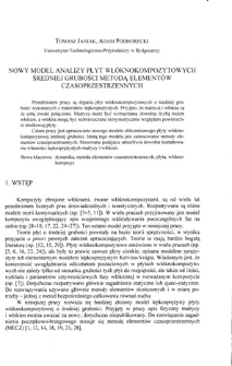 Nowy model płyt włóknokompozytowych średniej grubości metodą elemntów czasoprzestrzennych