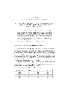 Wpływ wybranych parametrów technologicznych na własności mechaniczne złączy spawanych ze stali typu „DUPLEX''