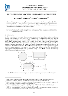 Development of new type ventilation ducts system