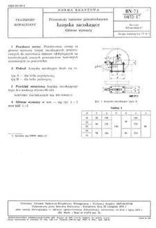 Przenośniki taśmowe powierzchniowe - Łożyska zaciskające - Główne wymiary BN-73/0452-17