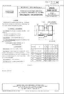 Armatura sprężonego powietrza na ciśnienie nominalne do 0,6 MPa - Dwuzłączki dwustożkowe BN-85/0468-05/06