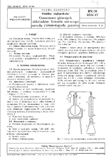 Produkty węglopochodne - Oznaczanie głównych składników benzolu surowego metodą chromatografii gazowej BN-70/0511-17