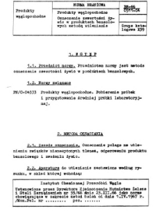 Produkty węglopochodne - Oznaczanie zawartości żywic w produktach benzolowych metodą utleniania BN-66/0511-04