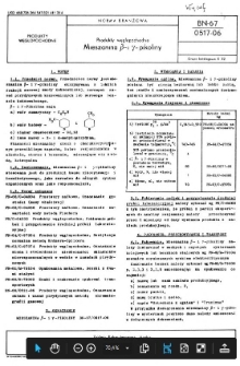 Produkty węglopochodne - Mieszanina β-i γ-pikoliny BN-67/0517-06