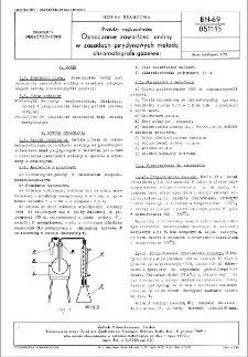 Produkty węglopochodne - Oznaczanie zawartości aniliny w zasadach pirydynowych metodą chromatografii gazowej BN-69/0511-15