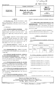 Materiały do podsadzki hydraulicznej - Wymagania i badania BN-77/0441-01