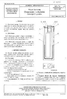 Węgiel kamienny - Oznaczenie wskaźnika desorpcji gazów BN-78/0408-08