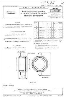 Armatura sprężonego powietrza na ciśnienie nominalne do 0,6 MPa - Nakrętki dociskowe BN-85/0468-05/03