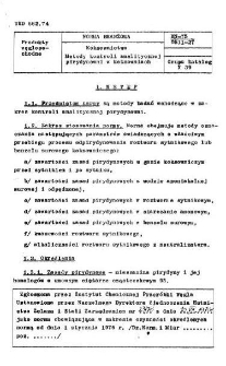 Koksownictwo - Metody kontroli analitycznej pirydynowni w koksowniach BN-75/0511-27
