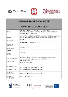 Badania analityczne modeli 3D klapy przeciwpożarowej – Etap II, walidacja po testach, piąty model końcowy