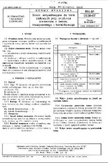 Środki antyadhezyjne do form stalowych przy produkcji elementów z betonu kruszywowego i komórkowego BN-91/0539-07