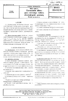 Paliwa gazowe - Oznaczanie składu gazu ziemnego metodą chromatografii gazowej - Metoda uproszczona BN-83/0541-12-01