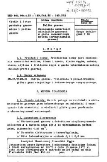 Paliwa gazowe - Oznaczanie zawartości składników gazowych w gazie koksowniczym metodą chromatografii gazowej BN-70/0543-12