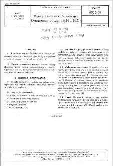 Wyroby z torfu do celów rolniczych - Oznaczanie odczynu (pH w H2O) BN-72/0520-09