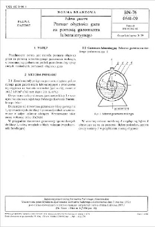 Paliwa gazowe - Pomiar objętości gazu za pomocą gazomierza laboratoryjnego BN-76/0541-09