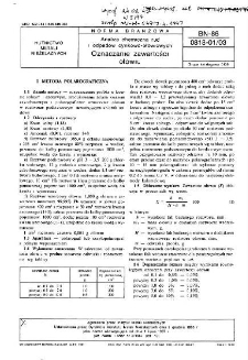 Analiza chemiczna rud i odpadów cynkowo-ołowiowych - Oznaczanie zawartości ołowiu BN-86/0818-01/03