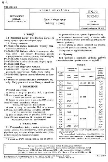 Cyna i stopy cyny - Taśmy i pasy BN-73/0892-03