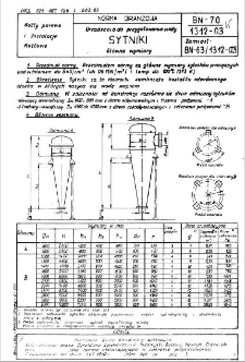 Urządzenia do przygotowania wody - Sytniki- Główne wymiary BN-70/1312-03