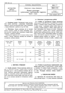 Aluminium i stopy aluminium - Pomiar anizotropii i granicznego współczynnika ciągnienia blach i taśm BN-77/0803-10