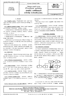 Ochrona przed korozją - Określanie grubości powłok metalowych metodą kulometryczną BN-78/1071-06