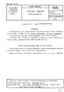 Obrabiarki zespołowe - Główne parametry BN-83/1571-14