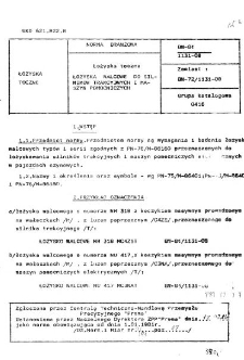 Łożyska toczne - Łożyska walcowe do silników trakcyjnych i maszyn pomocniczych BN-81/1131-08