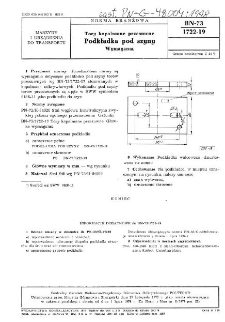 Tory kopalniane przesuwne - Podkładka pod szyny - Wymagania BN-73/1722-19
