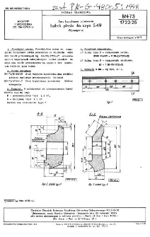 Tory kopalniane przesuwne - Łubek płaski do szyn S 49 - Wymagania BN-73/1722-25