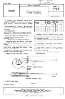 Wiercenia małośrednicowe - Klucze zawiasowe BN-73/1775-13