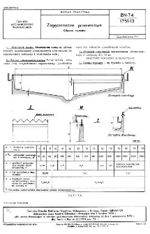 Zagęszczacze promieniowe - Główne wymiary BN-74/1751-13