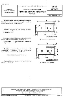 Przenośniki grawitacyjne - Kołnierze zsuwni korytowych - Wymiary BN-80/1756-02