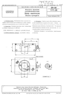 Wiercenia obrotowe normalnośrednicowe - Stoły wiertnicze - Główne wymagania BN-88/1771-26