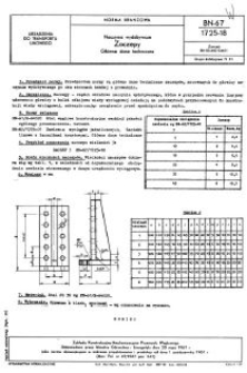 Naczynia wydobywcze - Zaczepy - Główne dane techniczne BN-67/1725-18