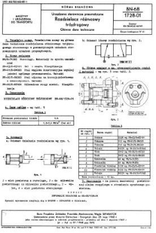Urządzenia sterownicze pneumatyczne - Rozdzielacz różnicowy trójdrogowy - Główne dane techniczne BN-68/1728-01