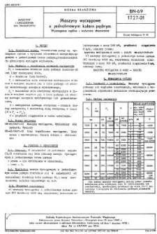 Maszyny wyciągowe z jednolinowym kołem pędnym - Wymagania ogólne i wytyczne stosowania BN-69/1727-01