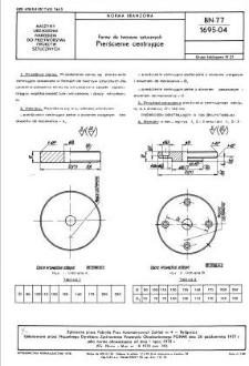Formy do tworzyw sztucznych - Pierścienie centrujące BN-77/1695-04