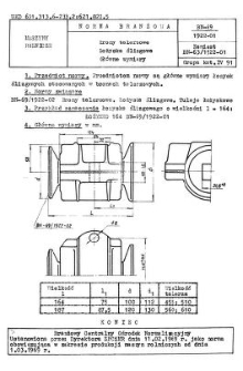 Brony talerzowe - Łożyska ślizgowe - Główne wymiary BN-69/1922-01