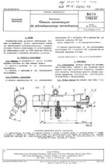 Wiertnictwo - Głowice cementacyjne do jednostopniowego cementowania BN-74/1782-01