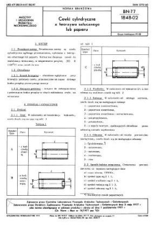 Cewki cylindryczne z tworzywa sztucznego lub papieru BN-77/1848-02