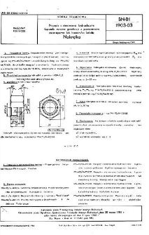 Napędy i sterowania hydrauliczne - Łączniki rurowe gwintowe z pierścieniem zacinającym lub końcówką kulistą - Nakrętka BN-81/1903-03