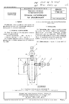 Wiercenia obrotowe normalnośrednicowe - Głowice cementacyjne rur płuczkowych BN-91/1782-05