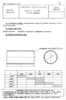 Cylindry tryjerów - Główne wymiary BN-65/1965-03