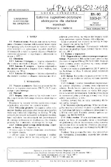 Latarnie sygnałowo - pozycyjne elektryczne dla statków morskich - Wymagania i badania BN-90/3083-21