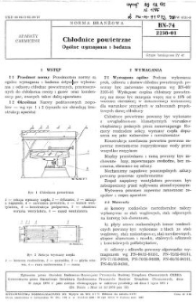 Chłodnice powietrzne - Ogólne wymagania i badania BN-74/2258-01