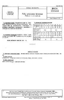 Filtry próżniowe tarczowe - Wielkości charakterystyczne BN-74/2374-04