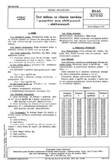 Drut stalowy na rdzenie żarników i grzejników lamp elektrycznych i elektronowych BN-65/3273-02