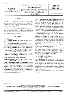 Kondensatory politereftalanowo-etylenowe (poliestrowe) foliowe typu KSE BN-80/3281-40