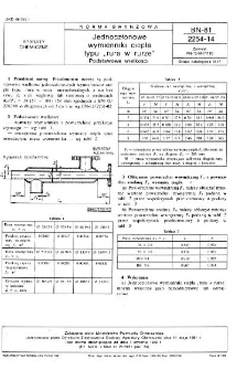 Jednoczłonowe wymienniki ciepła typu "rura w rurze" - Podstawowe wielkości BN-81/2254-14